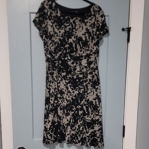 Perceptions Black and Cream Midi Dress